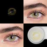 Popxstar 1 Pair Colored Contact Lenses Dioptric with Prescription Colored Natural Contact Lens for Myopia Yearly with Diopter