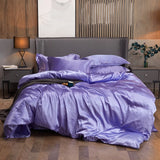 Popxstar Bedding Set Solid Color Luxury Bedding Kit Rayon Satin Duvet Cover Set Twin Queen King Size Bed Set 2pcs/3pcs/4pcs