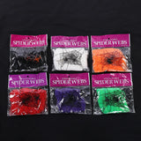 Popxstar Halloween Decorations Artificial Spider Web Super Stretch Cobwebs with Fake Spiders Scary Party Scene Decor Horror House Props