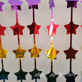 Popxstar New Star Wave Point Star Rain Silk Curtain Birthday Party Background Wall Wedding Decoration Dessert Table Layout Supplies