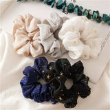 Popxstar Star Scrunchies Chiffon Hair Ties for Woman Girls Rubber Band Women Elastic Hairband Hair Accessories Headwear Tiara