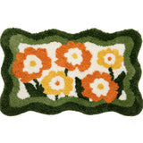 Popxstar  Fluffy Bathmat Minimalist Floral Bathroom Rug Tub Side Carpet Function Entrance Floor Mat Anti Slip Pad Aesthetic Home Decor