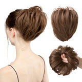 Popxstar Synthetic Fake Hair Bun Curly Band Hairpiece Scrunchie Scrunchy Wrap Messy Piece Elastic Afro Chignon Cheveux Tail Women's Updo