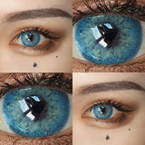 Popxstar 1 Pair Colored Contact Lenses For Eyes with Prescription Russian Series Lenses For Myopia Yearly Blue Contacts with Correction