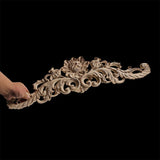 Popxstar Long Rose Flower Exquisite Carving Natural Wood Appliques Furniture Wooden Mouldings Wmqe Vintage Unpainted Decoration Decal