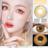 Popxstar 2Pcs/Pair Color Contact Lenses With Diopters Contact Color Lens Eyes Prescription Lentille Yeux Myopia Yearly Beauty
