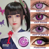 Popxstar 1 Pair Halloween Cosplay Color Contact Lenses for Eyes Anime Accessories Purple Pupilentes Crazy Lens