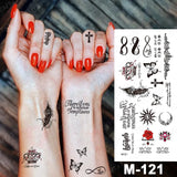 Popxstar Arabic Language Waterproof Temporary Tattoo Sticker Black Love Text Word Letter Body Art Arm Wrist Leg Fake Tatoo For Women Men