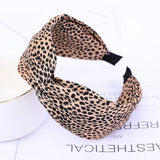 Popxstar Fashion Print Leopard Headband Wide Cross Women Hairband Elastic Bow Hair Hoop Bands Bezel Top Knot Girls Hair Accessories