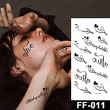Popxstar Arabic Language Waterproof Temporary Tattoo Sticker Black Love Text Word Letter Body Art Arm Wrist Leg Fake Tatoo For Women Men
