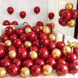 Popxstar 40/20Pcs 10inch Pomegranate Red Confetti Latex Balloons Wedding Globos Birthday baby shower House New year party Decorations