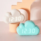Popxstar  Creative Cloud Sound Control Led Clock Bedside Snooze Small Alarm Clock Student Luminous Electronic Clock