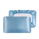Popxstar Memory Elastic band Pillow case 100% Satin silk pillowcase solid color pillow cases  pillow cover Pillowcases