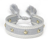 popxstar Hand Woven Bracelets Adjustable Studded Stars Bracelet Fashion Jewelry Gifts