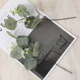 Popxstar 10PCS Fake Plants Eucalyptus Leaf Artificial Flower Basket Vase for Home Decor Wedding Bouquet Materials Christmas DIY Gifts Box