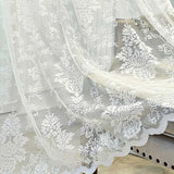Popxstar White Lace Tulle Curtains for Bedroom Floral Window Treatments European-Style Sheer Voile For Livingroom Kitchen Drape Girl Room