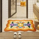 Popxstar  Fluffy Bathmat Minimalist Floral Bathroom Rug Tub Side Carpet Function Entrance Floor Mat Anti Slip Pad Aesthetic Home Decor