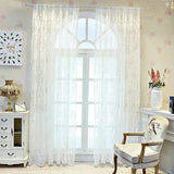 Popxstar White Lace Tulle Curtains for Bedroom Floral Window Treatments European-Style Sheer Voile For Livingroom Kitchen Drape Girl Room