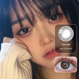Popxstar -2pcs/pair Natural Pupil Lenses Contact Lenses for Eyes Comic Black Eyes Tear Eye 2 Tone Series Eye Contacts (dia:14mm)