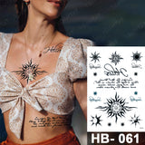 Popxstar Arabic Language Waterproof Temporary Tattoo Sticker Black Love Text Word Letter Body Art Arm Wrist Leg Fake Tatoo For Women Men