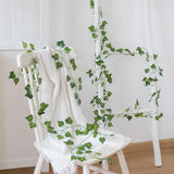 Popxstar 210Cm Artificial Hanging Christmas Garland Plants Vine Leaves Green Silk Outdoor Home Wedding Party Bathroom Garden Decoration