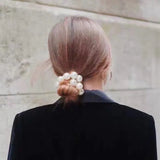 Popxstar Woman Big Pearl Hair Ties Fashion Korean Style Hairband Scrunchies Girls Ponytail Holders Rubber Band Hair Accessories