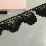 Popxstar 3Yard/Lot Black White Knotted Lace Tassel Fringe Stage Clothing Latin Dress Accessories Curtain Home Decorative
