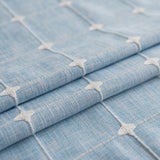 Popxstar Japan Cotton Linen Tablecloth Blue Stripes Pure Plaid Embroidered Rectangular Christmas Table Cloth Thickened Cover for Banquet