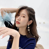 Popxstar Beautiful Stars Long Earrings For Women Unique Statement New Fashion Jewelry Wholesale