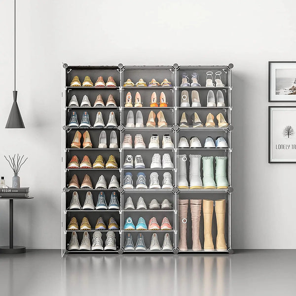Popxstar US Shoe Rack Large Capacity Boot Storage 12 Cube Organzie Mod ...