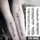 Popxstar Arabic Language Waterproof Temporary Tattoo Sticker Black Love Text Word Letter Body Art Arm Wrist Leg Fake Tatoo For Women Men