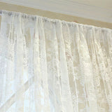Popxstar White Lace Tulle Curtains for Bedroom Floral Window Treatments European-Style Sheer Voile For Livingroom Kitchen Drape Girl Room