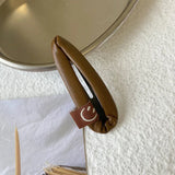 Popxstar Woman Vintage PU leather Hairpins Scrunchies Hair Clips Women Hair Clips Hair Accessories Ornaments Barrettes Hair Ties