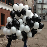 Popxstar 20pcs 10 Inch Black White Mixed Matte Latex Balloons Birthday Wedding Party Decoration Helium Balls Baby Shower Decor Globos
