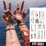 Popxstar Arabic Language Waterproof Temporary Tattoo Sticker Black Love Text Word Letter Body Art Arm Wrist Leg Fake Tatoo For Women Men