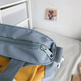 Popxstar Large Capacity Tote Bags Trendy Nylon Patchwork Shoulder School Book Bag for Teenage Girls Fashion Student Handbag Crossbody Sac