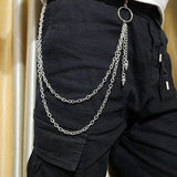 Popxstar Punk Steet Keychains Chain Women Men Moon Star Rivets Skull Accessories Choice Rock Goth Pants Waist Belt Chain On Jeans Jewerly