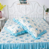 2pcs 48x74CM pastoral style Cotton printed pillowcase Ruffle pillow case garden small floral pillow cover Bedding cushion cases