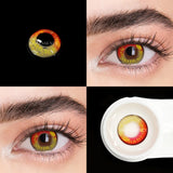 Popxstar 2Pcs/Pair Cosplay Color Contact Lenses for Eyes Anime Accessories Orange Pink Green Rainbow Lens Pupilentes
