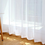 Popxstar White Solid Tulle Curtains Window Screening for Bedroom Kitchen Sheer Voile Blinds Drapes Gauze Treatments Door