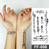 Popxstar Arabic Language Waterproof Temporary Tattoo Sticker Black Love Text Word Letter Body Art Arm Wrist Leg Fake Tatoo For Women Men