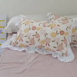 48x74cm  Pink Twin Heart Rabbit Pillow Case Cover Cotton Hairball Ruffle Pillowcase Girl Cute Bedding Toy Bedroom Home Decor