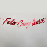 Popxstar 5-meter-long Spanish Happy Birthday Siamese Pull Flower Golden Birthday Pull Flag Party Decoration Banner