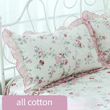 2pcs 48x74CM pastoral style Cotton printed pillowcase Ruffle pillow case garden small floral pillow cover Bedding cushion cases