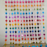 Popxstar New Star Wave Point Star Rain Silk Curtain Birthday Party Background Wall Wedding Decoration Dessert Table Layout Supplies