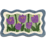 Popxstar  Fluffy Bathmat Minimalist Floral Bathroom Rug Tub Side Carpet Function Entrance Floor Mat Anti Slip Pad Aesthetic Home Decor