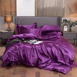 Popxstar Bedding Set Solid Color Luxury Bedding Kit Rayon Satin Duvet Cover Set Twin Queen King Size Bed Set 2pcs/3pcs/4pcs
