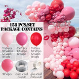 Popxstar 158Pcs Valentines Day Balloons Garland Arch Bachelor Bride To Be Bridal Party Supplies Engagement Anniversary Wedding Decoration