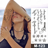Popxstar Arabic Language Waterproof Temporary Tattoo Sticker Black Love Text Word Letter Body Art Arm Wrist Leg Fake Tatoo For Women Men