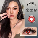 Popxstar  1 pair Contacts Lenses Beauty Pupil Made-up Color Lens  For Eyes Beautiful Cosmetic Accessories Contact Lens Red Brown
